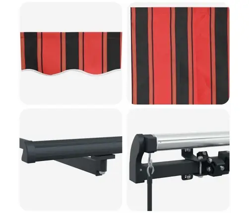 Izvelkams Jumtiņš Oranža Un Brūna 600 × 300 Cm Audums Un Metāls Vidaxl