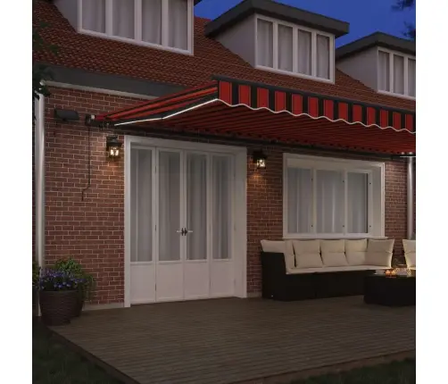 Manuālā Iebīdāmā Nojume Ar Led Oranžā Un Brūnā Krāsā 600X300 Cm Vidaxl