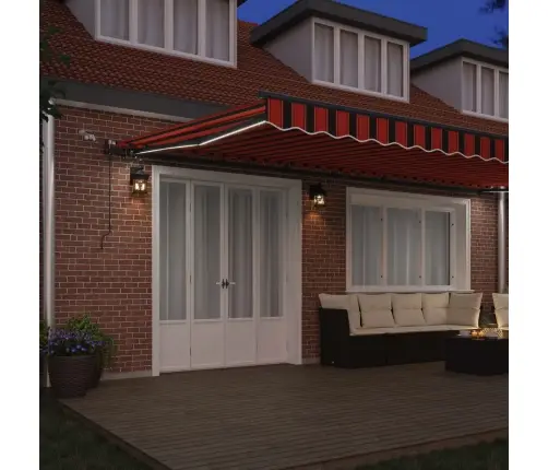 Automātiskā Ievelkamā Nojume Ar Led Oranžā Un Brūnā Krāsā 600X300 Cm Vidaxl