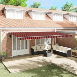 Skėtis Audinys Su Oranžinė Ir Ruda 600 × 300 Cm Poliesteris