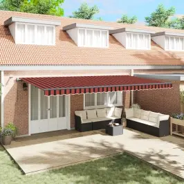 Nolokāms Markīze Oranža Un Brūna 600 × 300 Cm Poliesters Vidaxl