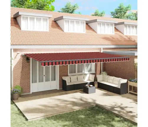 Automātiskā Ievelkamā Nojume Ar Led Oranžā Un Brūnā Krāsā 600X300 Cm Vidaxl