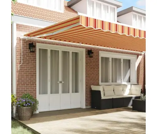 Manuālā Izvelkamā Nojume Dzeltena Un Apelsīna 600X300 Cm Vidaxl