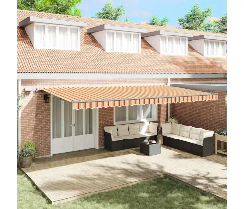 Roku Iebīdāmā Nojume Ar Led Dzeltenā Un Oranžā Krāsā 600X300 Cm Vidaxl