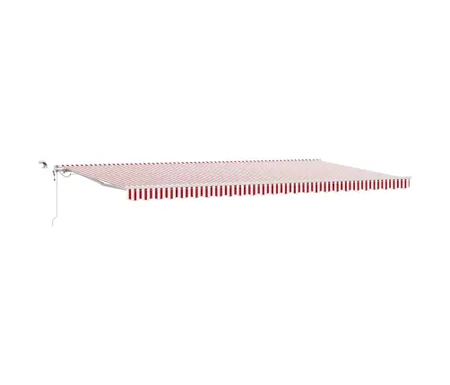 Automātiskā Atsaucamā Markīze Ar Led Sarkanu Un Balto Svītru 600X300 Cm Vidaxl