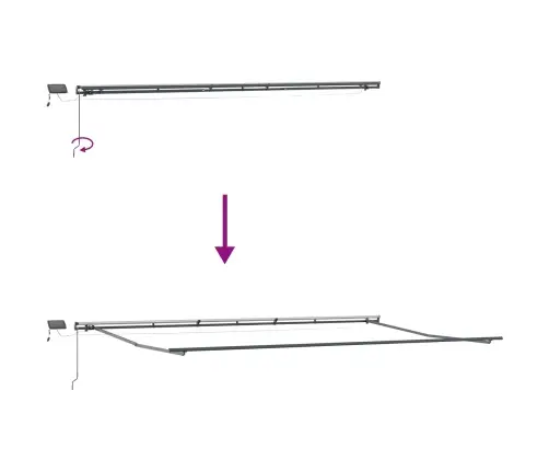 Manuālā Ievelkamā Nojume Ar Led Sarkanu Un Balto Svītru 600X300 Cm Vidaxl