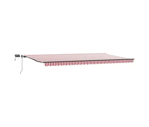 Manuālā Ievelkamā Nojume Ar Led Sarkanu Un Balto Svītru 600X300 Cm Vidaxl
