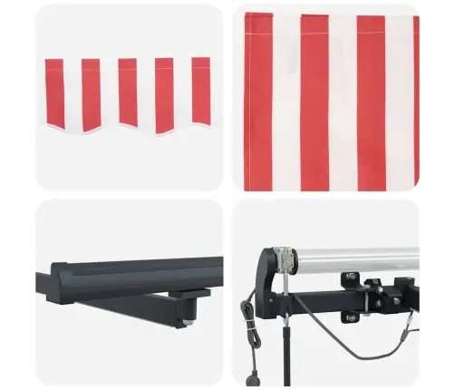 Varjudekangas Koos Punane Ja Valge 600 × 300 Cm Polüester