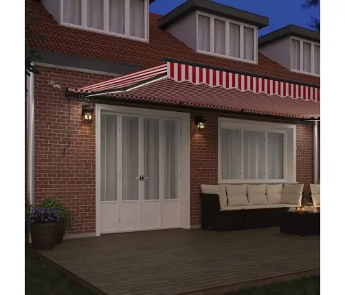 Varjudekangas Koos Punane Ja Valge 600 × 300 Cm Polüester