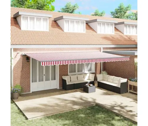 Varjudekangas Koos Punane Ja Valge 600 × 300 Cm Polüester