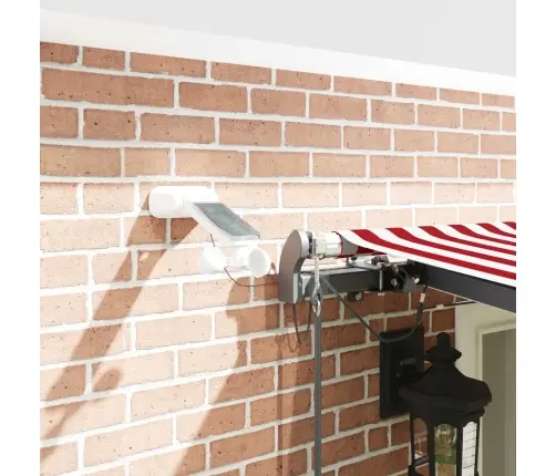 Automātiska Iebīdāma Nojume Ar Led Sarkana Un Balta Svītra 600X300 Cm Vidaxl