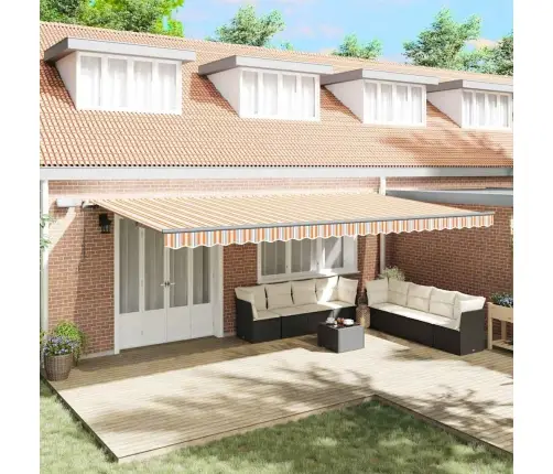 Manuālā Ievelkamā Nojume Ar Led Daudzkrāsainām Svītrām 600X300 Cm Vidaxl