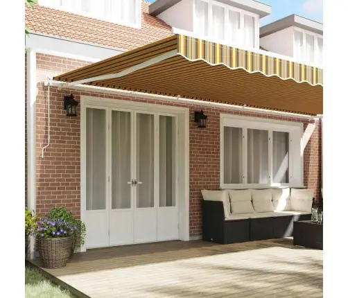 Ievelkamā Nojume Dzeltenā / Pelēkā / Baltā 600 × 300 Cm Vidaxl