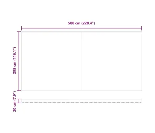 Baltā Markīze Balts 600 × 300 Cm Poliesters Vidaxl