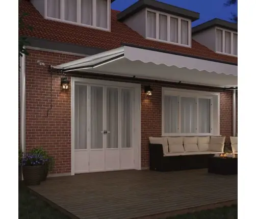 Automātiskā Iebīdāmā Nojume Ar Led Balta 600X300 Cm Vidaxl