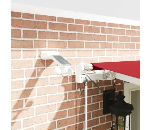 Käigukohandatav Varikatus Led -Ribatuledega Punane 600 × 300 Cm