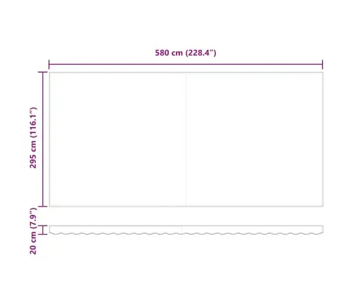 Izvelkams Jumtiņš 600 × 300 Cm Zaļš Un Balts Vidaxl