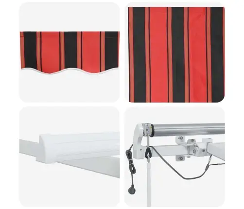 Käigukohandatav Varikatus Oranž Ja Pruun 600 × 350 Cm