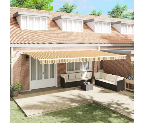 Automātiskā Izvelkamā Markīze Ar Daudzkrāsainām Led Svītrām 600X350 Cm Vidaxl