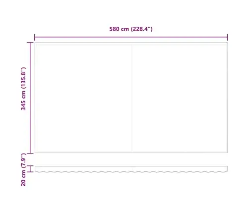 Nojume Balta 600 × 350 Cm Balts Vidaxl