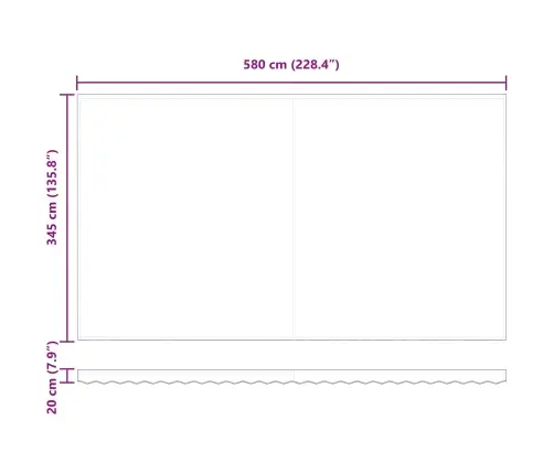 Markīze Balts 600 × 350 Cm Poliesters Vidaxl