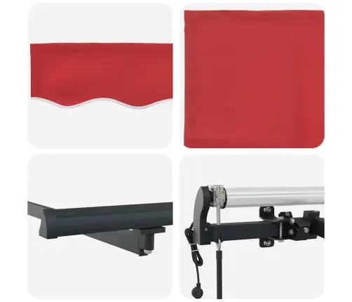 Automātiskā Atvelkama Saules Šķērslis Sarkans 600 X 350 Cm Vidaxl