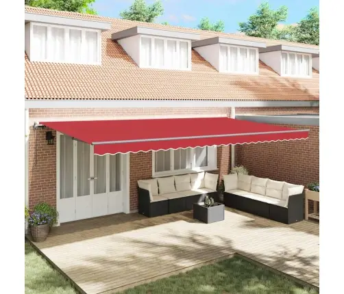 Automātiskā Atvelkama Saules Šķērslis Sarkans 600 X 350 Cm Vidaxl