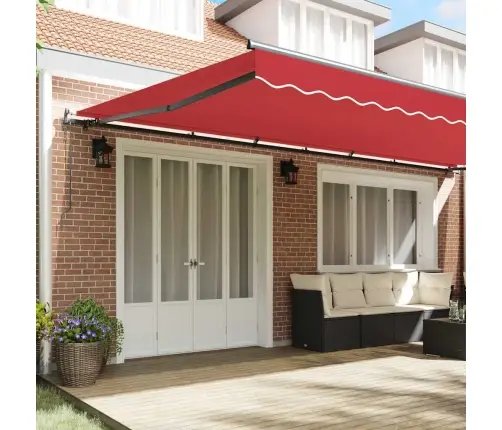 Automātiskā Atvelkama Saules Šķērslis Sarkans 600 X 350 Cm Vidaxl