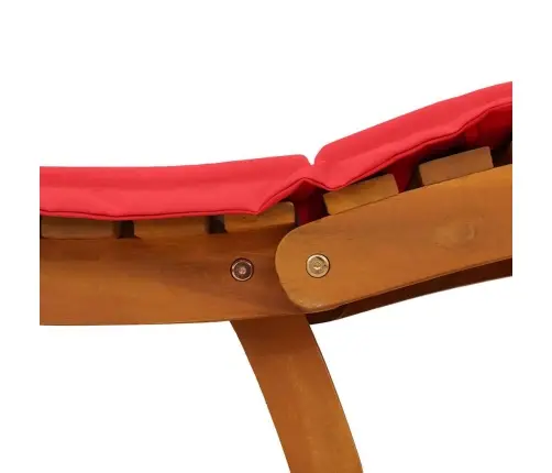 Sauļošanās Krēsli Ar Spilveniem 2 Gabali Sarkanā Krāsā, Cietās Akācijas Vidaxl