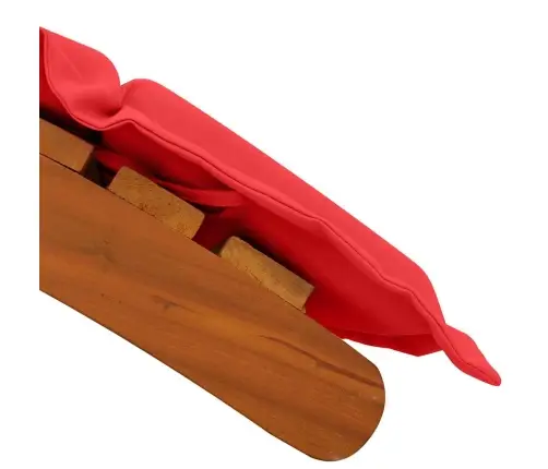 Sauļošanās Krēsli Ar Spilveniem 2 Gabali Sarkanā Krāsā, Cietās Akācijas Vidaxl