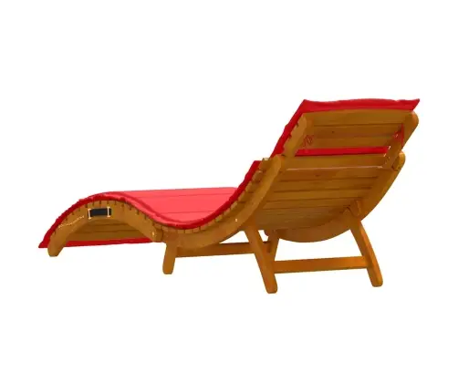 Sauļošanās Krēsli Ar Spilveniem 2 Gabali Sarkanā Krāsā, Cietās Akācijas Vidaxl