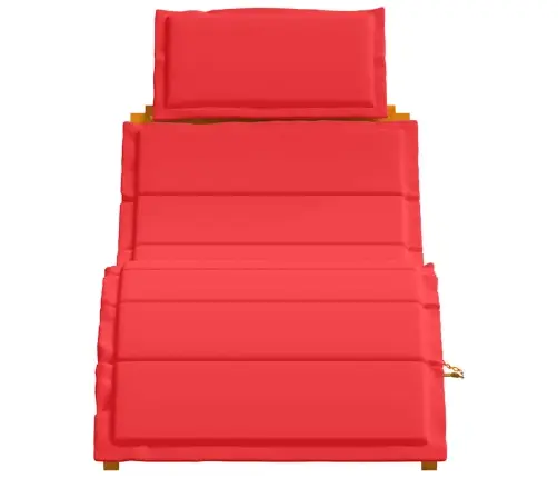 Sauļošanās Krēsli Ar Spilveniem 2 Gabali Sarkanā Krāsā, Cietās Akācijas Vidaxl