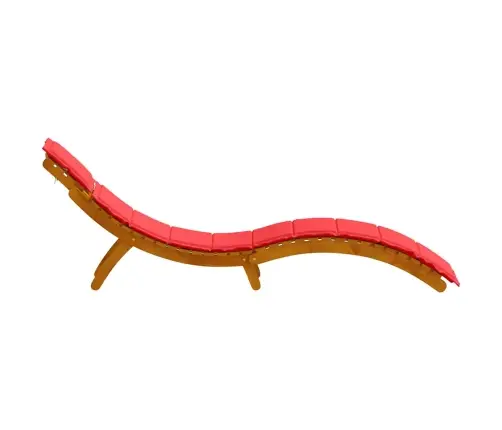 Sauļošanās Krēsli Ar Spilveniem 2 Gabali Sarkanā Krāsā, Cietās Akācijas Vidaxl