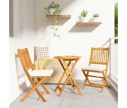3 Daļu Dārza Bistro Komplekts No Akācijas Koka Vidaxl