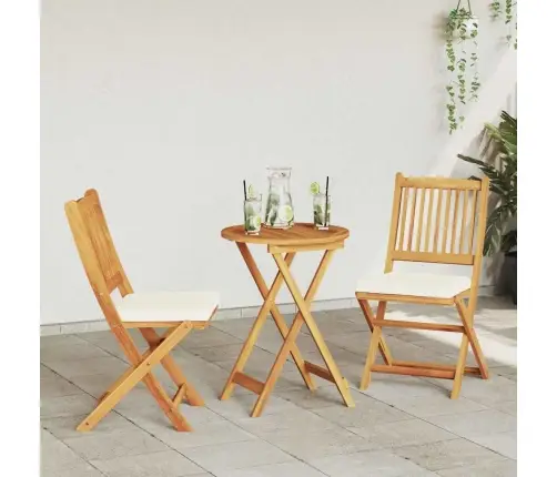 3 Daļu Dārza Bistro Komplekts No Akācijas Koka Vidaxl