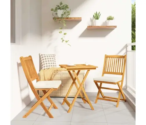 Sodo Bistro Rinkinys 3 Pcs Ruda Kietos Akacijos Mediena