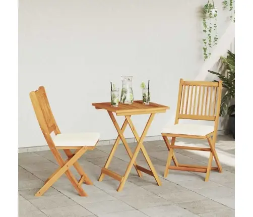 Sodo Bistro Rinkinys 3 Pcs Ruda Kietos Akacijos Mediena