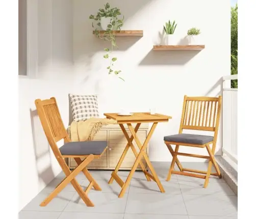 3 Daļu Dārza Bistro Komplekts No Cietā Koka Akācijas Vidaxl