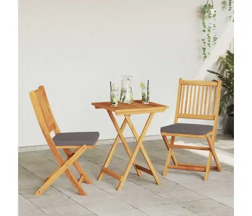 3 Daļu Dārza Bistro Komplekts No Cietā Koka Akācijas Vidaxl