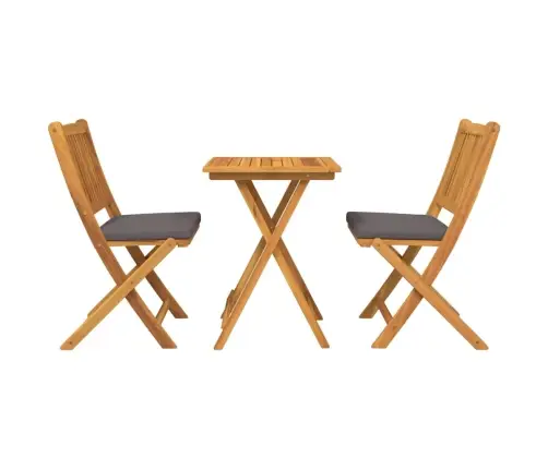 3 Daļu Dārza Bistro Komplekts No Cietā Koka Akācijas Vidaxl