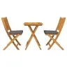 3 Daļu Dārza Bistro Komplekts No Cietā Koka Akācijas Vidaxl