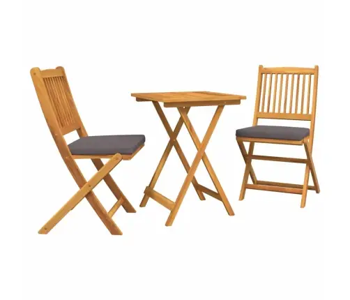 3 Daļu Dārza Bistro Komplekts No Cietā Koka Akācijas Vidaxl