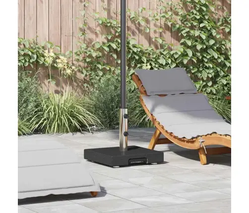 Riteņu Lietussarga Pamats Ar Rokturi Melnā Granītā 29 Kg Kvadrātveida Vidaxl