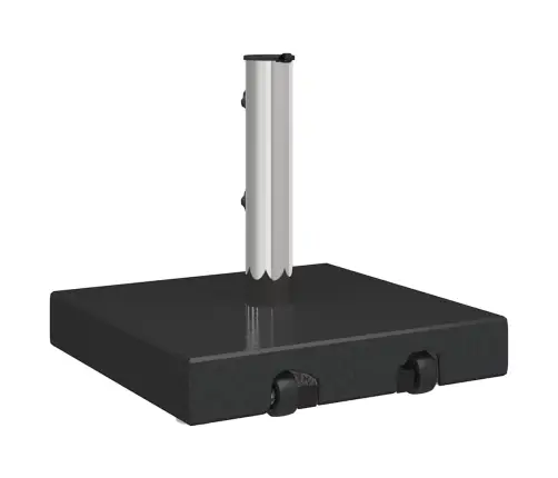 Riteņu Lietussarga Pamats Ar Rokturi Melnā Granītā 29 Kg Kvadrātveida Vidaxl