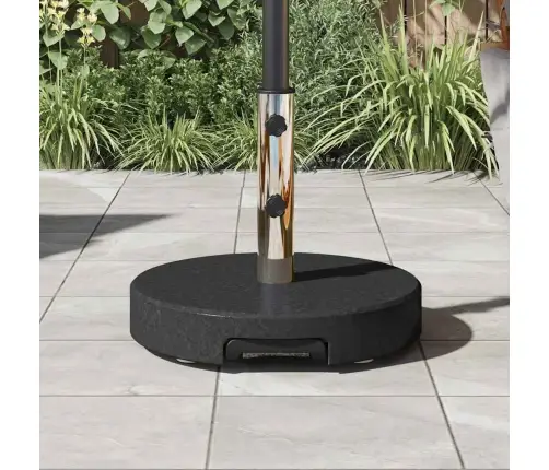 Riteņu Saulessarga Statīvs Ar Rokturi Melnā Granīta 29 Kg Apaļais Vidaxl