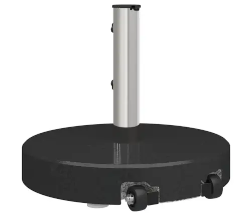 Riteņu Saulessarga Statīvs Ar Rokturi Melnā Granīta 29 Kg Apaļais Vidaxl