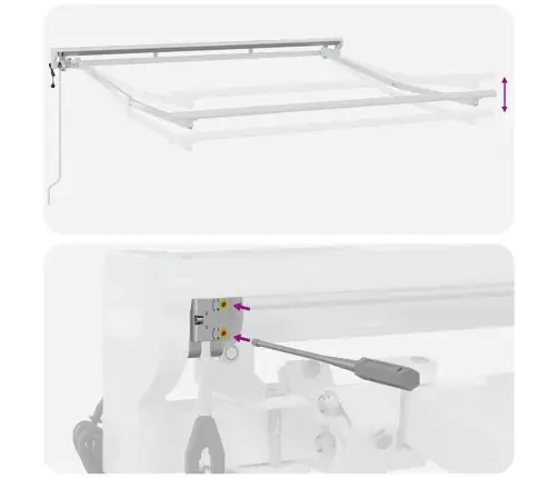 Markizės Rėmas Balta 2,5 X 2 M Miltelinis Plienas