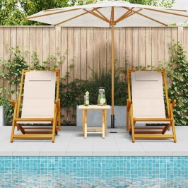 Pludmales Krēsls Ar Spilvenu 2 Pcs Brūna 61.5 X 123 X 82Cm Vidaxl
