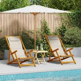 Pludmales Krēsls Ar Spilvenu 2 Pcs Brūna 61.5 X 123 X 82Cm Vidaxl