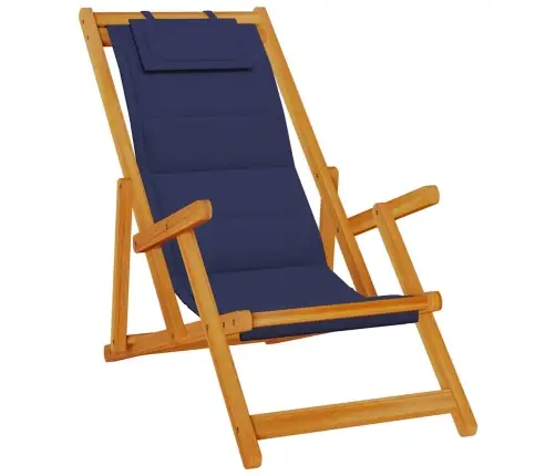 Salokāmie Pludmales Krēsli 2 Gab. Zili Masīvkoks Akācija Un Tekstilēns Vidaxl